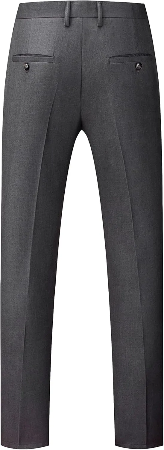 UNINUKOO Mens Suit Slim Fit 1 Button 2 Piece Wedding Party Holiday Solid Color Tux Suits for Men