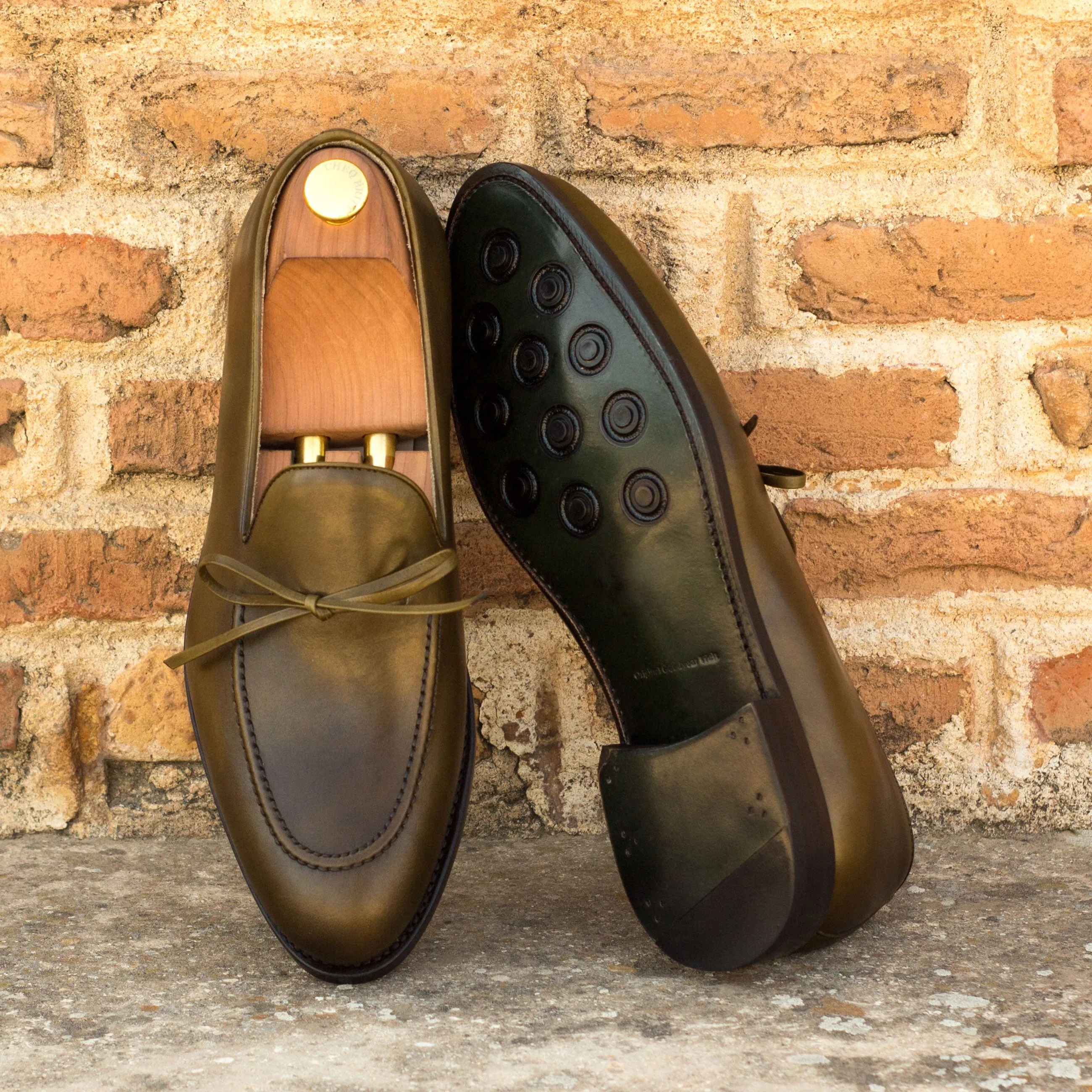 Unique Handcrafted gREEN Tassled Loafer by Le Ruux