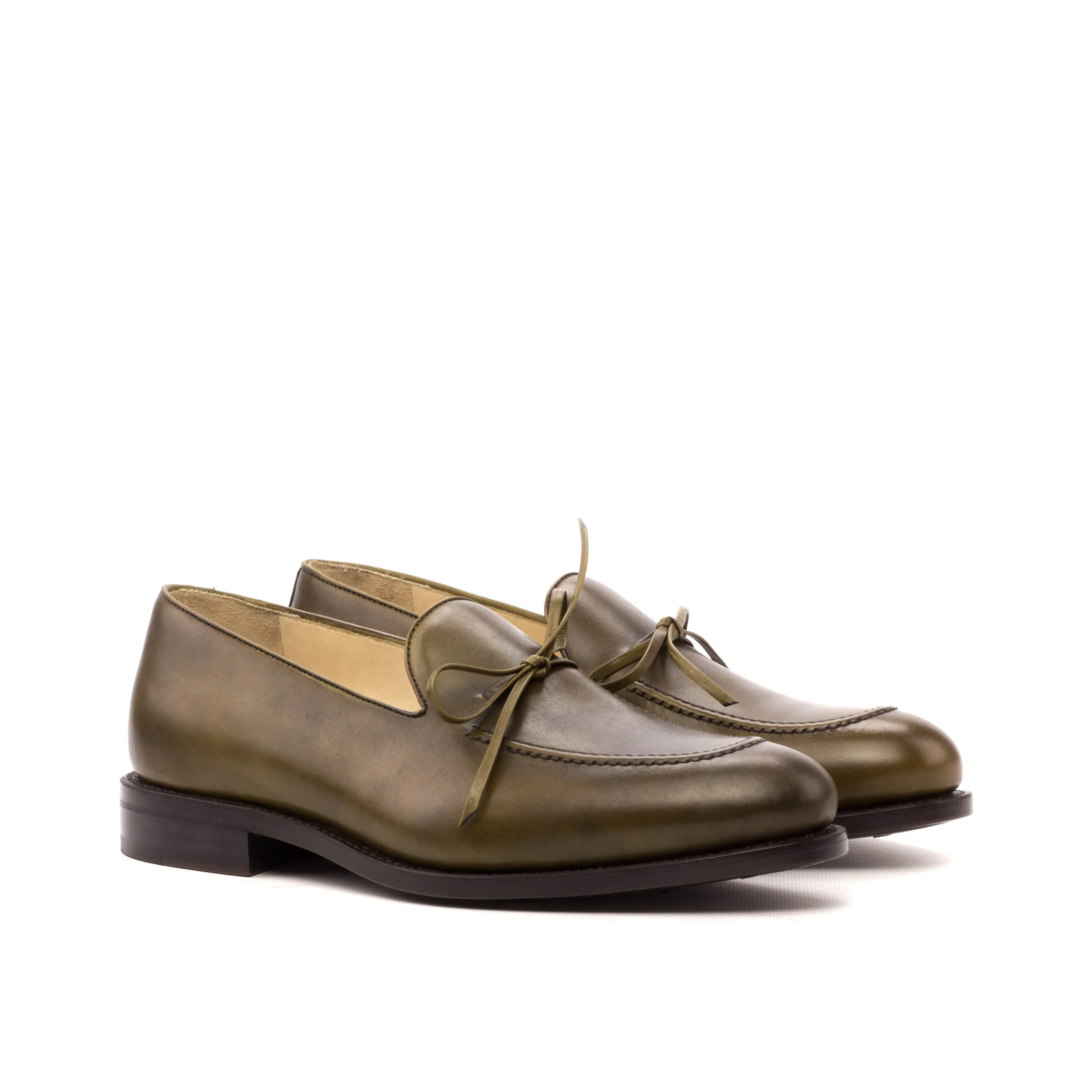 Unique Handcrafted gREEN Tassled Loafer by Le Ruux