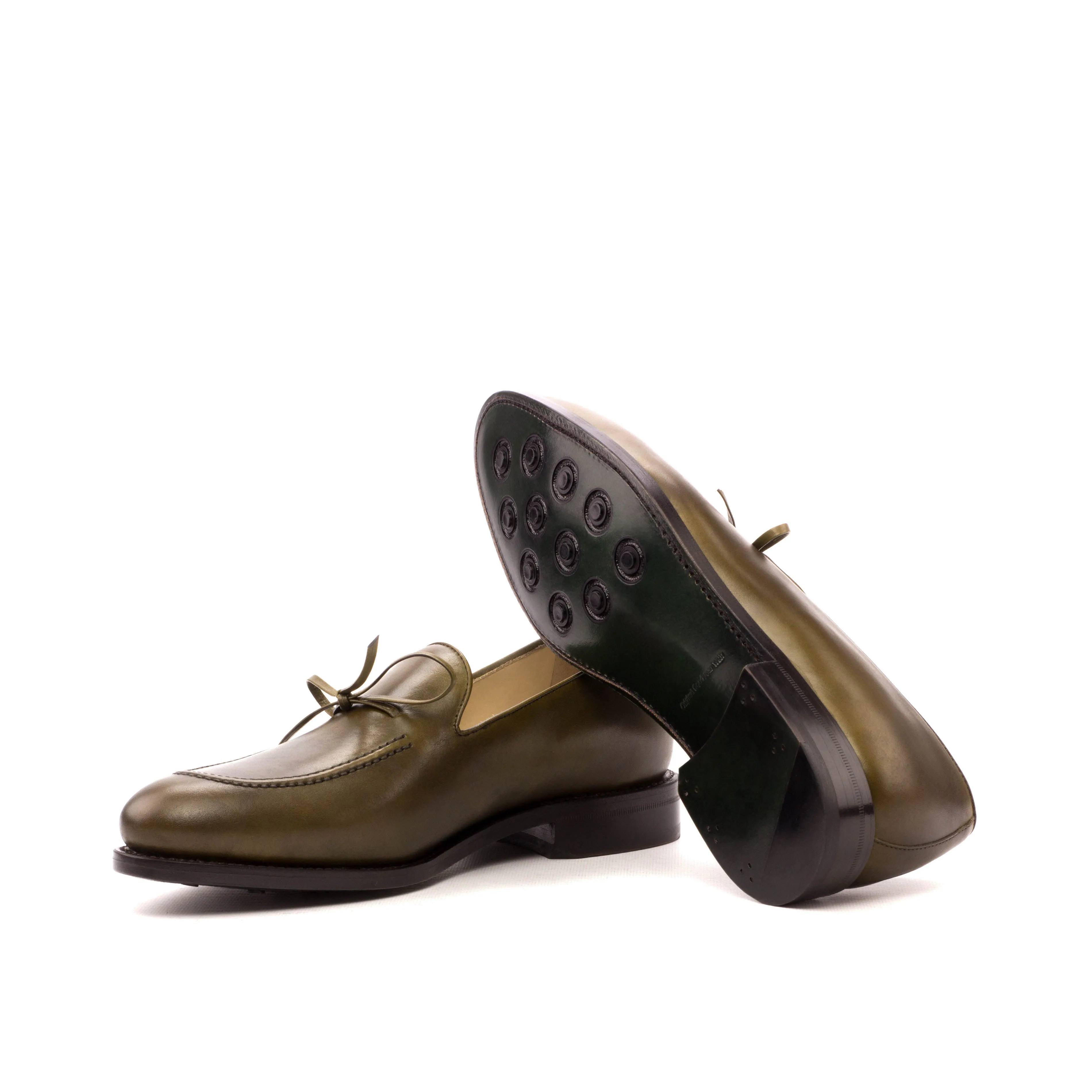 Unique Handcrafted gREEN Tassled Loafer by Le Ruux