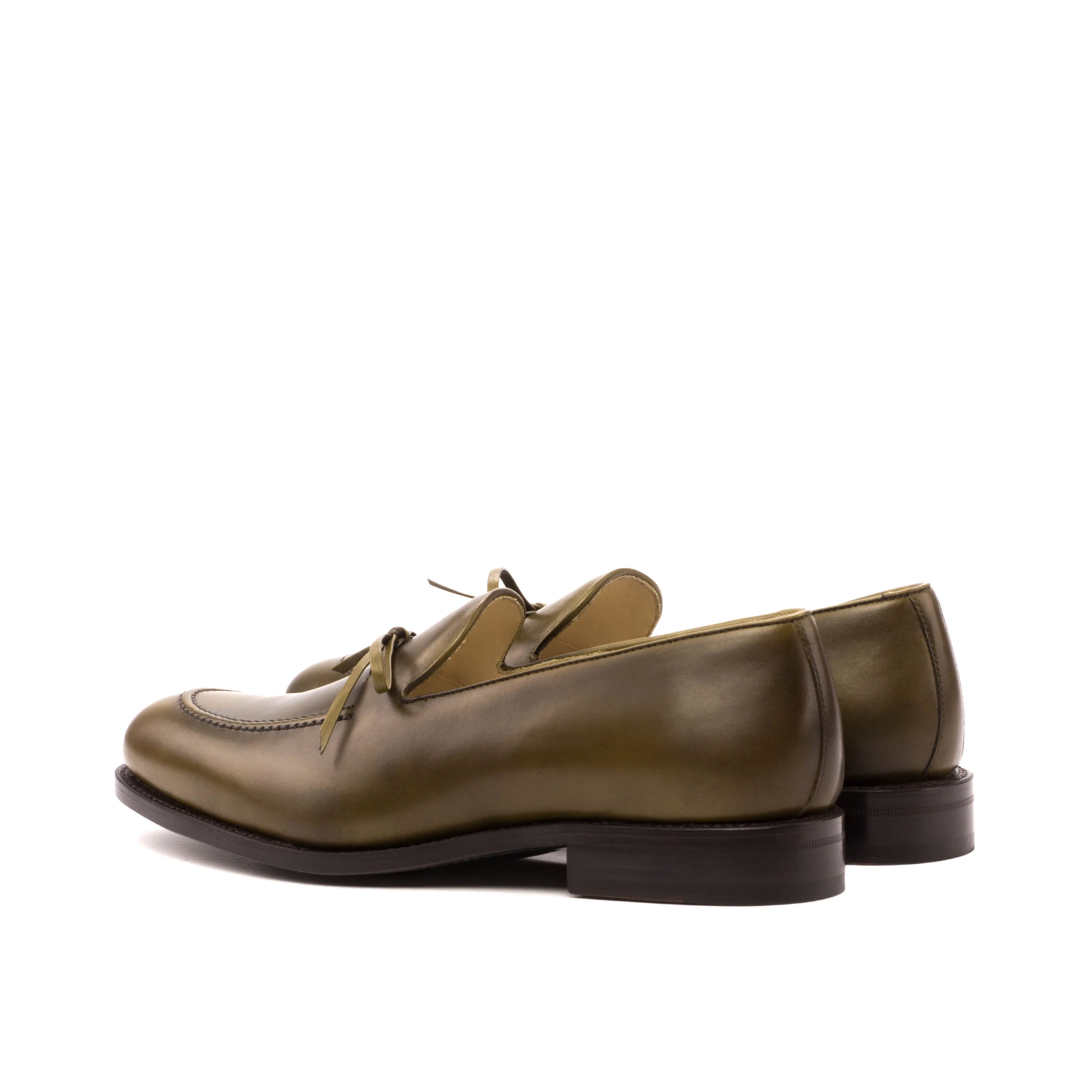 Unique Handcrafted gREEN Tassled Loafer by Le Ruux