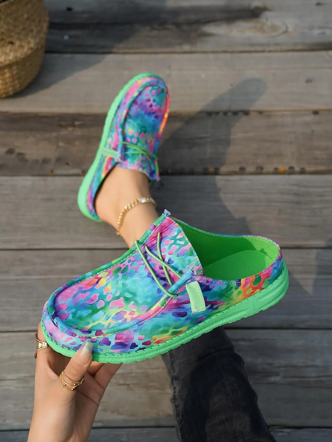 Unisex-Adult Sunflower Floral Canvas Loafers Comfortable Boat Shoes Easy Slip On Lightweight Deck Shoes Elastic Laces Outdoor Flat Walking Shoes Breathable Drving Shoes Sneakers for Women Men