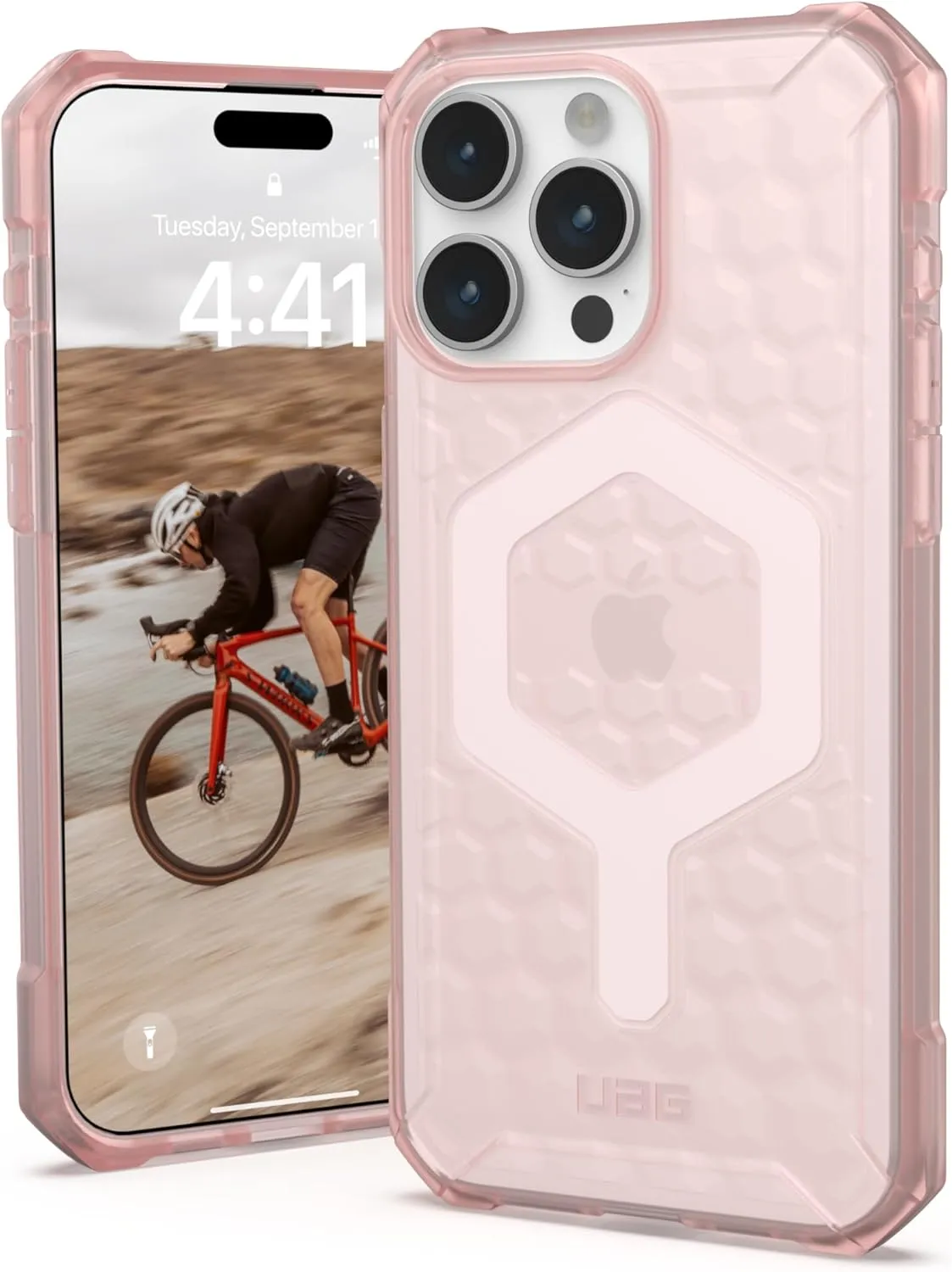 URBAN ARMOR GEAR UAG Designed for iPhone 15 Pro Max Case 6.7" Essential Armor Rose, Built-in Magnet Compatible with MagSafe Charging Rugged Military Grade Dropproof Protective Cover