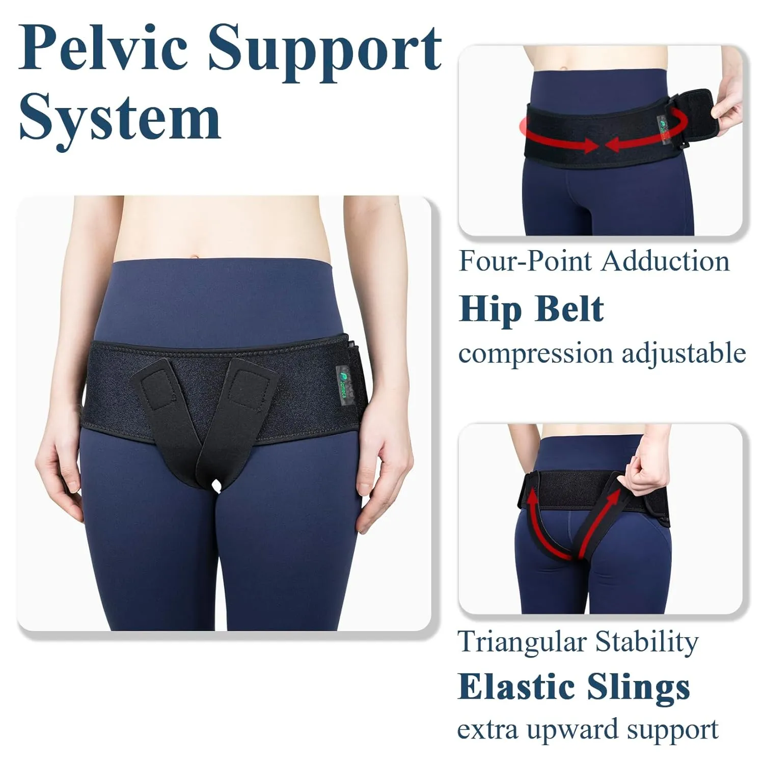 V-Sling Pelvic Support Belt for Prolapse, FSA or HSA eligible, Pregnancy SPD, Vulvar Varicosities, LCS, Pelvic Floor, Organ Prolapse Support Relieve Tilted or Twisted Pelvis Girdle Pain (Black Medium)