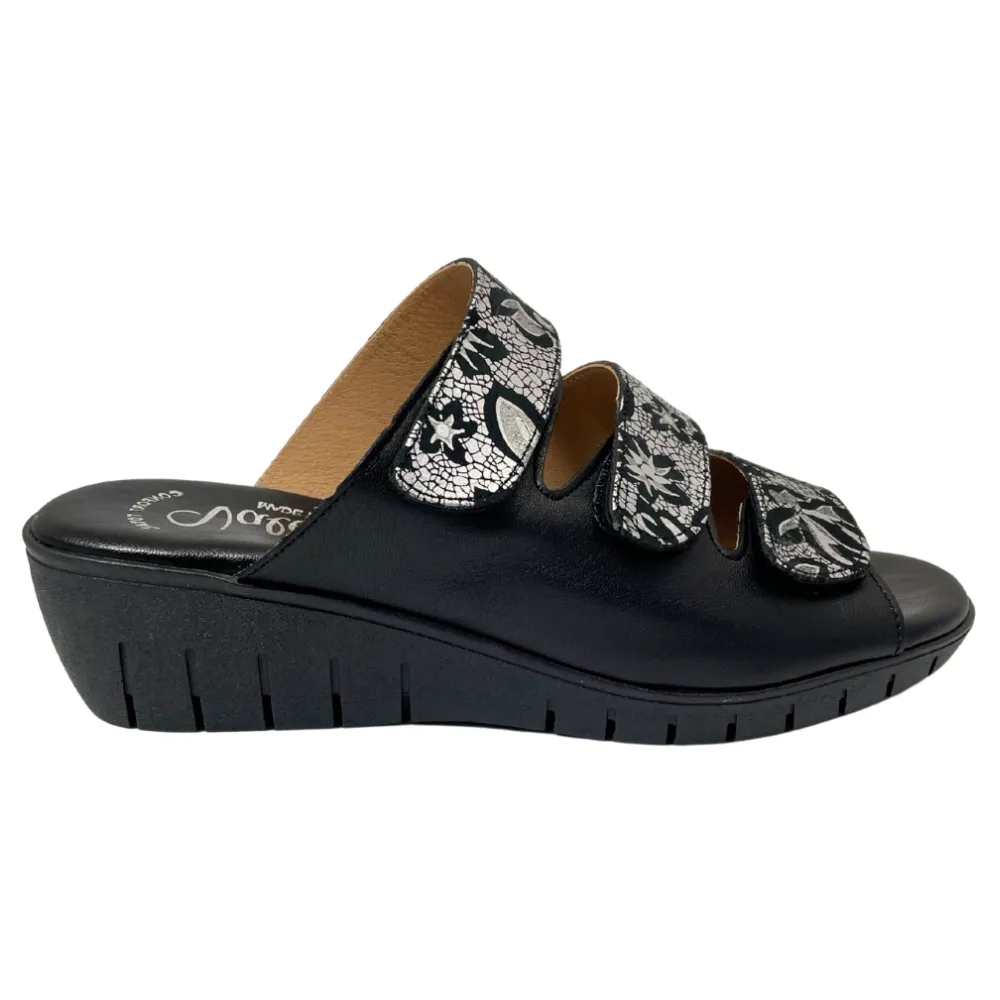 Valeria's Georgette Black Soft Leather Sandal (Women's)