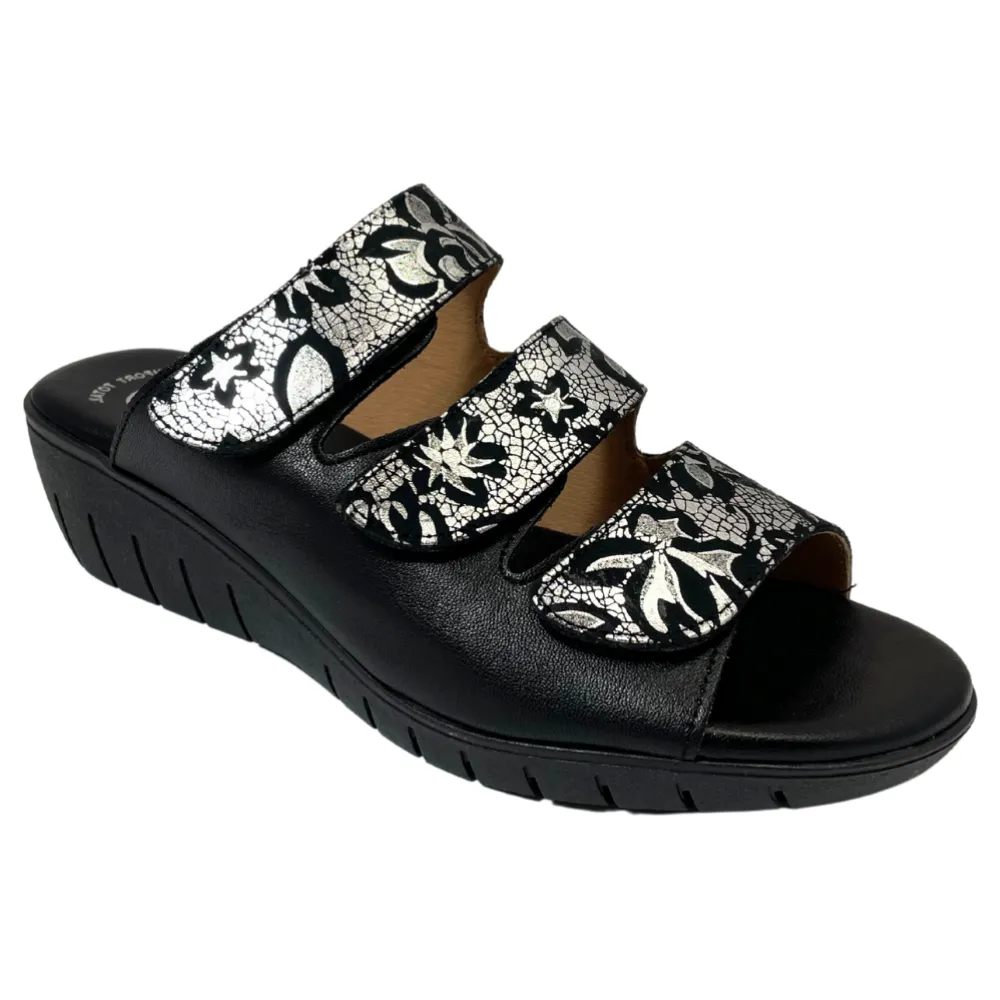 Valeria's Georgette Black Soft Leather Sandal (Women's)
