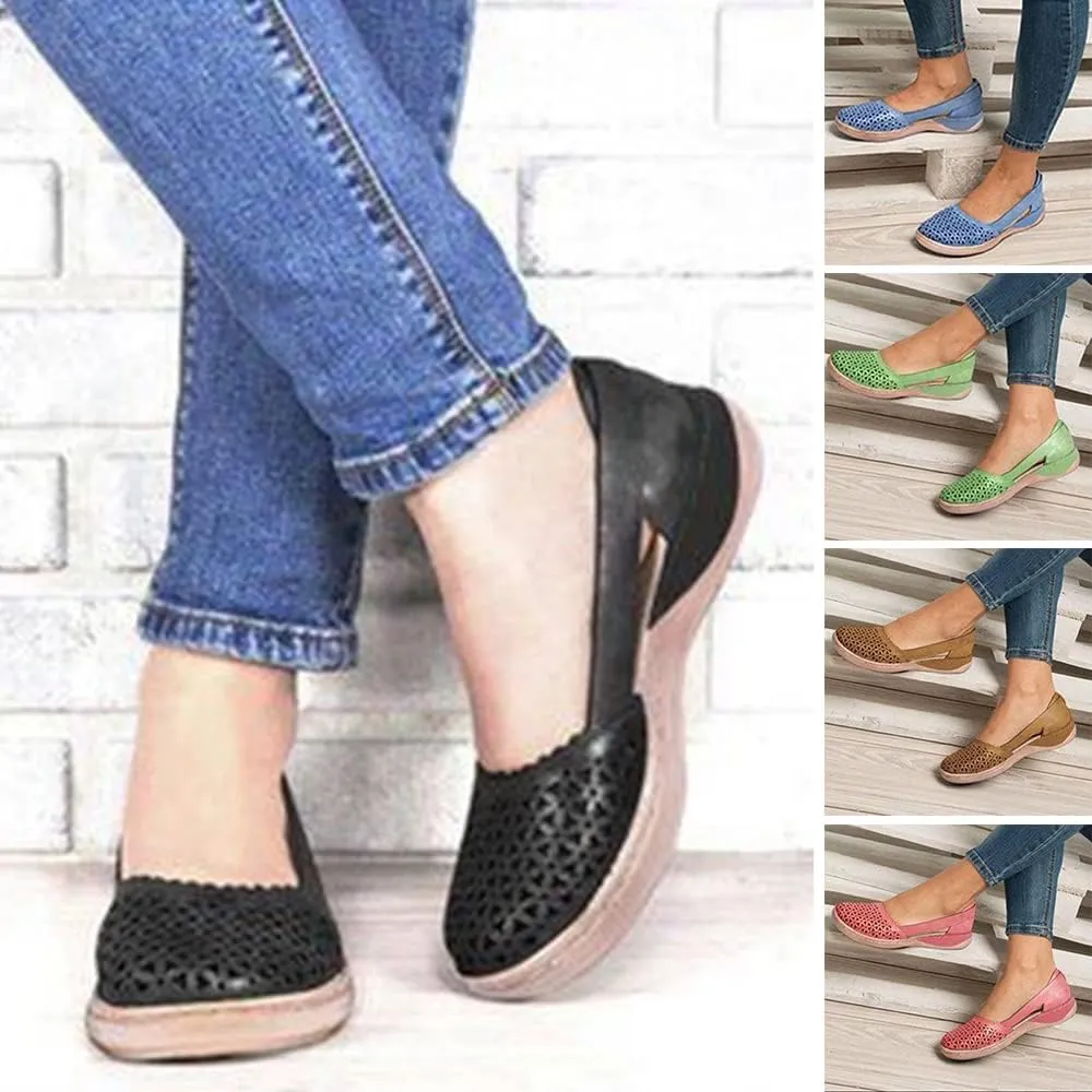 VALINK Women's Loafer Sandals Summer Hollow Breathable Wedge Sandals For Outdoors Comfortable Women's Platform & Wedge Sandals