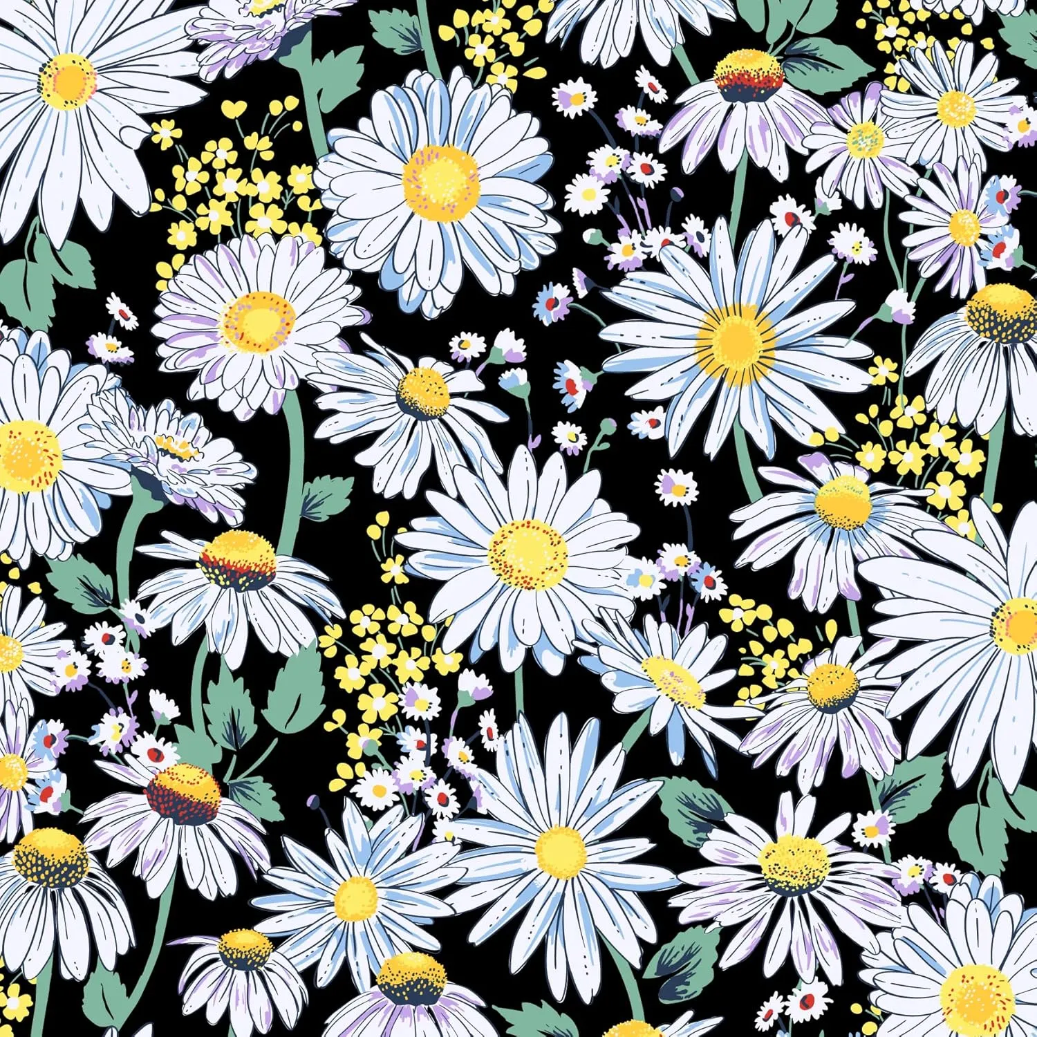 Vera Bradley Cotton Finley Small Wallet with RFID Protection, Daisies White