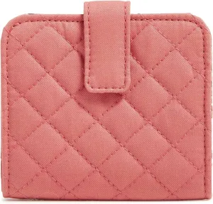 Vera Bradley Cotton Finley Small Wallet with RFID Protection, Terra Cotta Rose