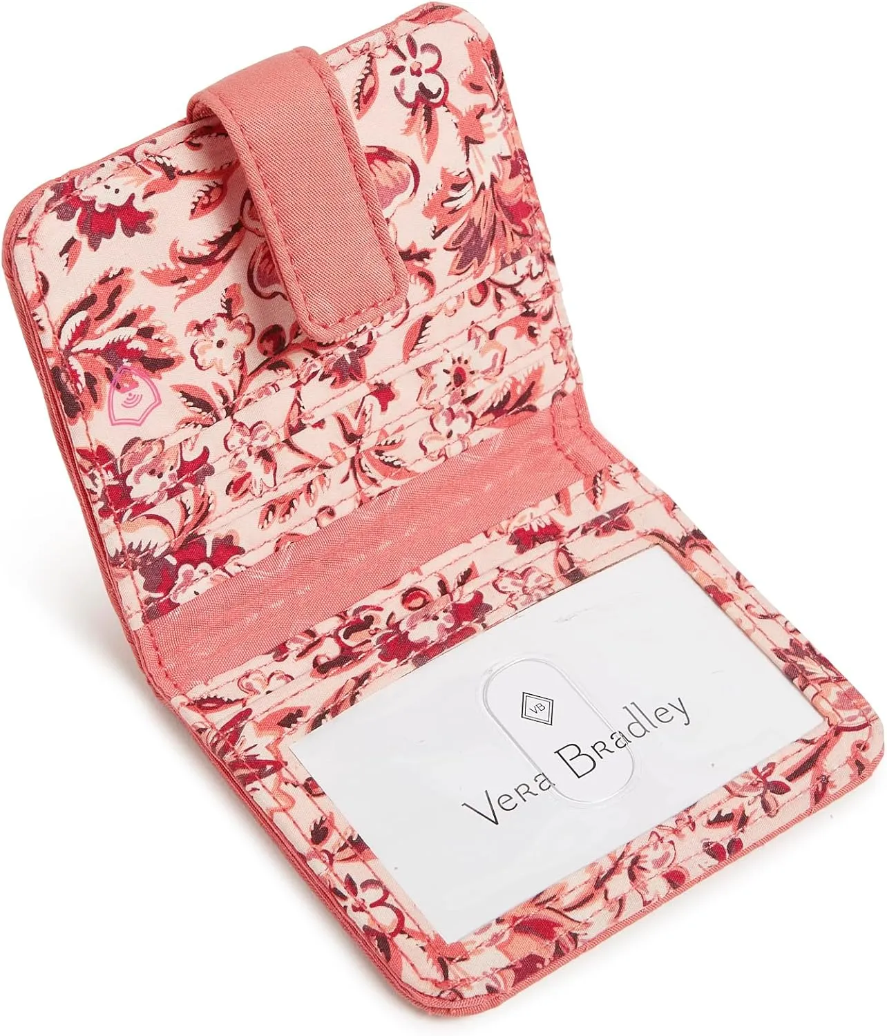 Vera Bradley Cotton Finley Small Wallet with RFID Protection, Terra Cotta Rose