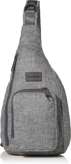 Vera Bradley Women's Recycled Lighten Up Reactive Mini Sling Backpack, Gray Heather, One Size