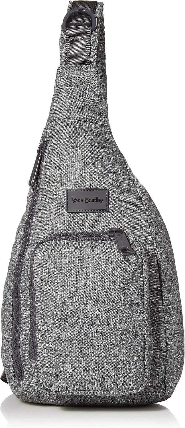 Vera Bradley Women's Recycled Lighten Up Reactive Mini Sling Backpack, Gray Heather, One Size