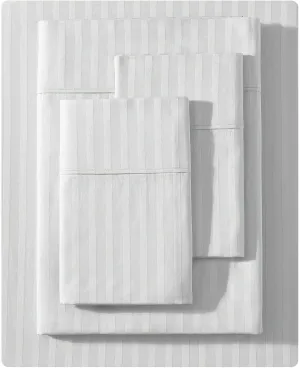 Vera Wang - King Super Soft & Breathable Premium Cotton Bedding with Matching Shams, Fade Resistant, Striped Bedding Set (Dobby Stripe Grey, King)