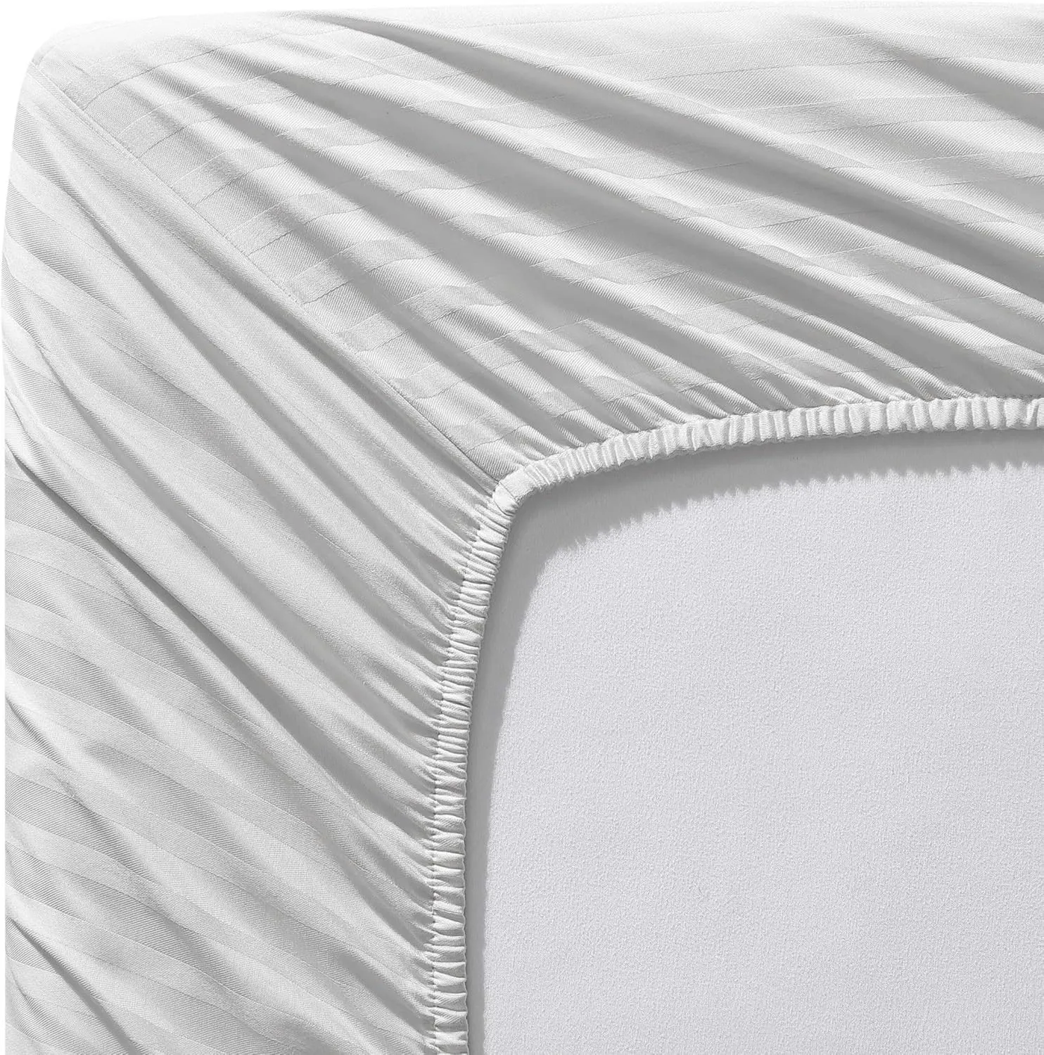 Vera Wang - King Super Soft & Breathable Premium Cotton Bedding with Matching Shams, Fade Resistant, Striped Bedding Set (Dobby Stripe Grey, King)