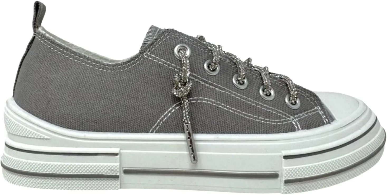 Very G Womens Aman Lace Up Canvas Sneaker