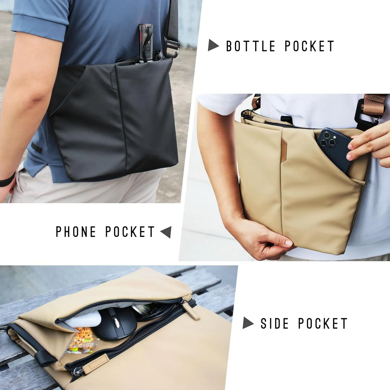 Vesty3.0 anti-theft 16 inch laptop messenger bag that transform into iPad size crossbody sling bag daypack
