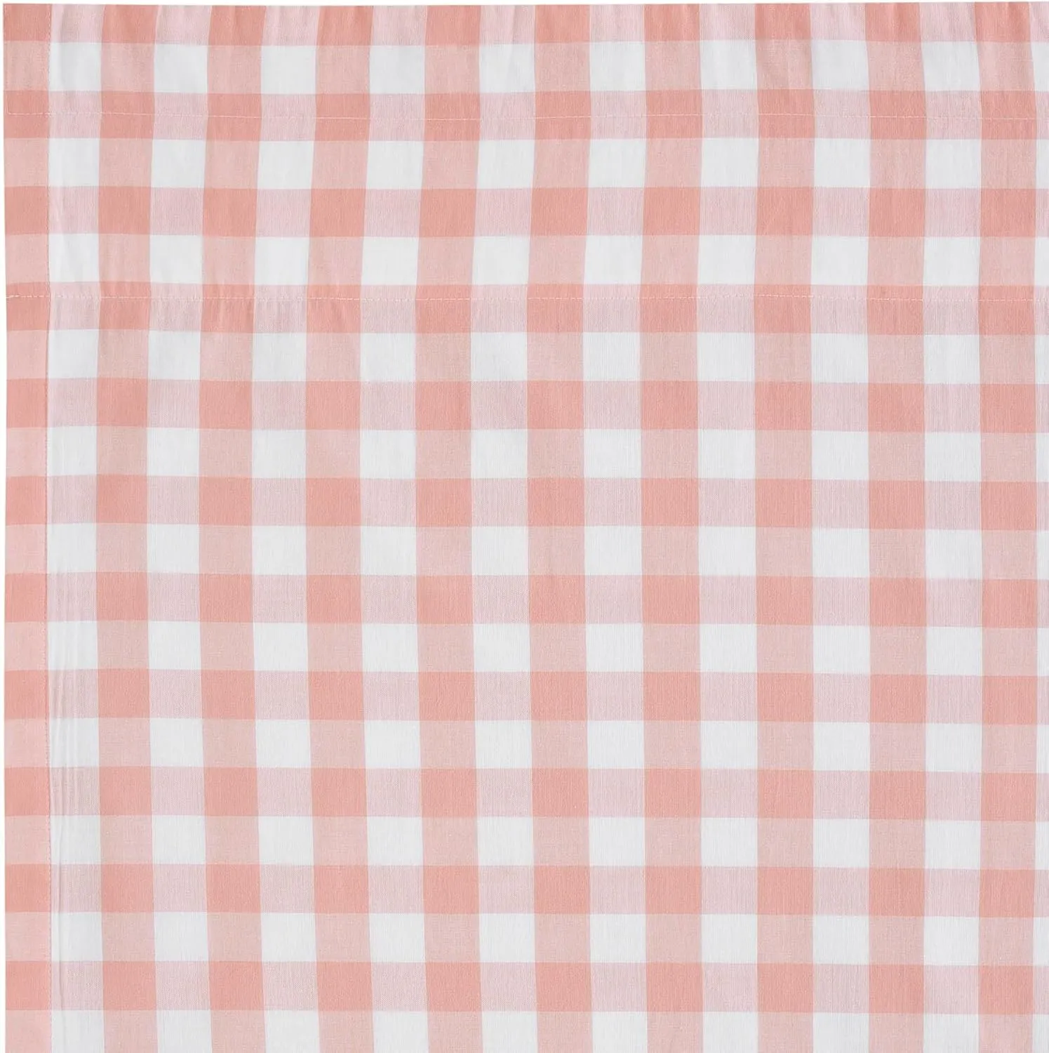 VHC Brands Annie Buffalo Check Farmhouse 36"x36"x16" Swag Pair Pink Rod Pocket Cotton Kitchen Window Curtains