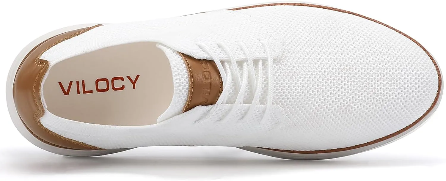 VILOCY Men's Fashion Dress Sneakers Casual Walking Shoes Business Oxfords Comfortable Breathable Lightweight Tennis
