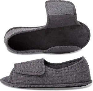 WALKFUN Men's and Women's Diabetic Shoes Open Toe Memory Foam Slippers Adjustable Closure Non-slip House Shoes