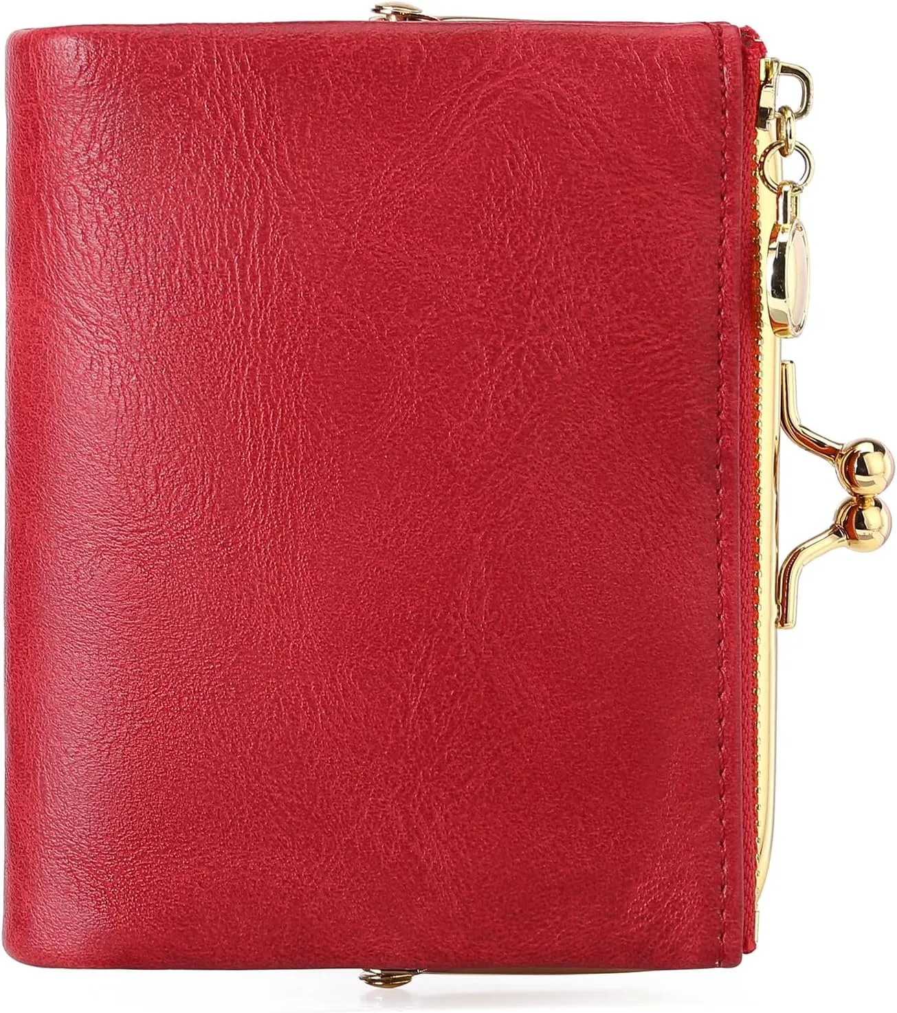 Wallet Women Small RFID Blocking Bifold Leather Wallets for Women Vintage Coin Purse With Zipper and Kiss Lock