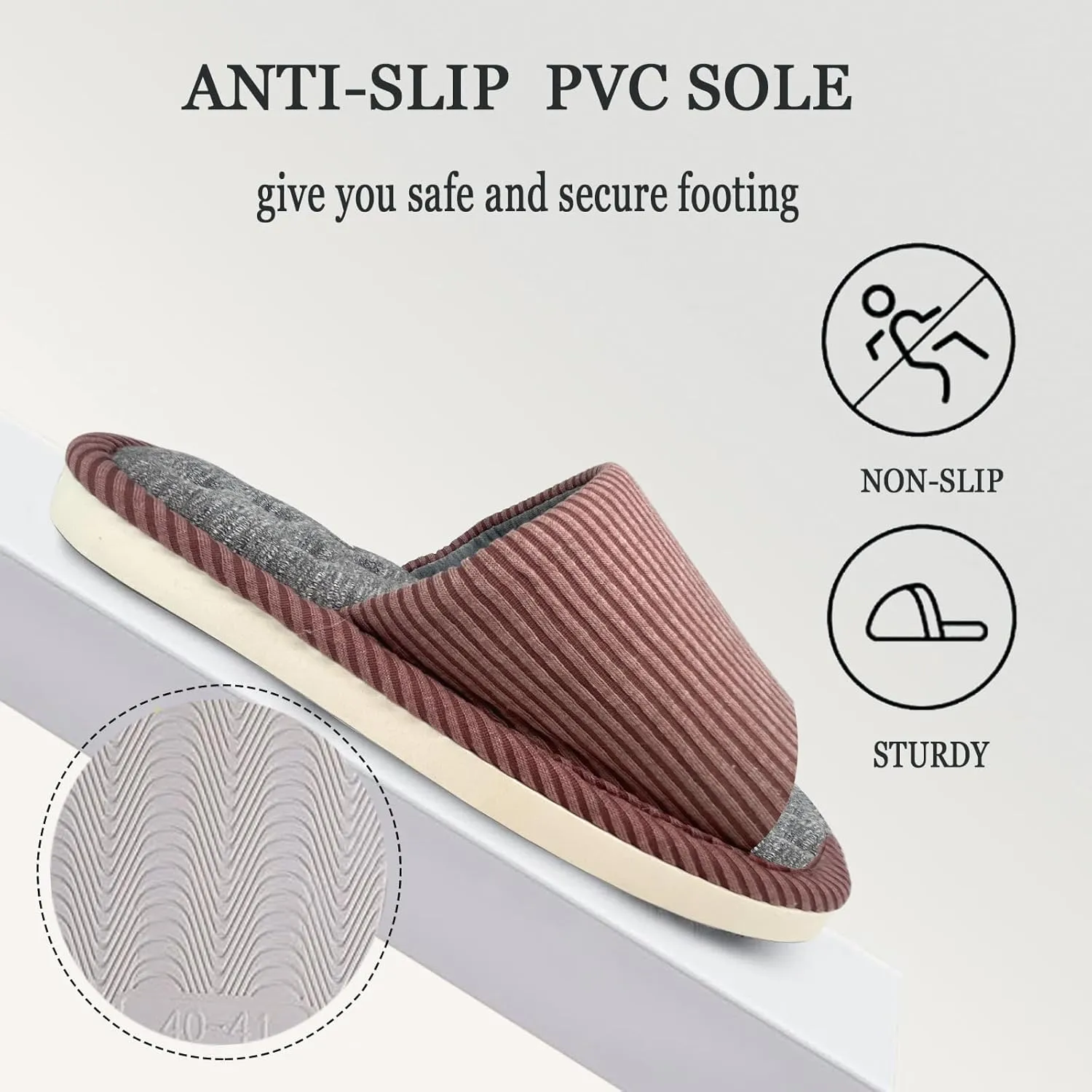 Washable Open Toe Slippers for Women Men Indoor Shoes Memory Cushion Pad Houes Slippers for Indoor and Outdoor