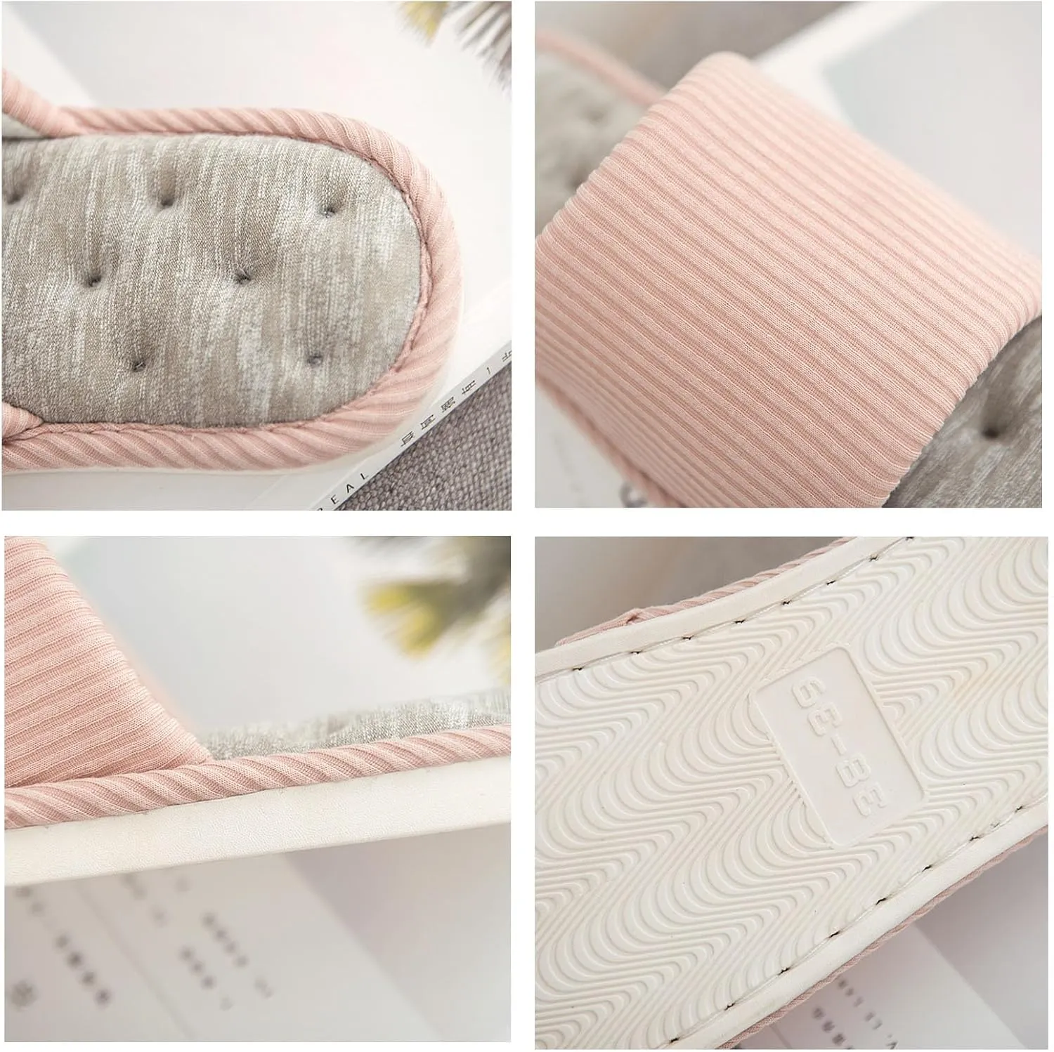 Washable Open Toe Slippers for Women Men Indoor Shoes Memory Cushion Pad Houes Slippers for Indoor and Outdoor