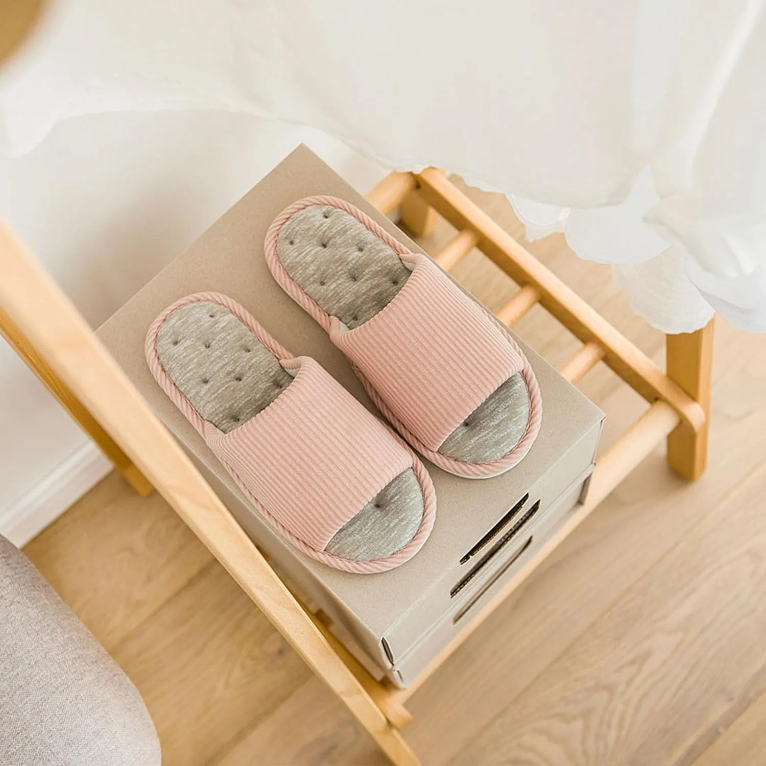 Washable Open Toe Slippers for Women Men Indoor Shoes Memory Cushion Pad Houes Slippers for Indoor and Outdoor
