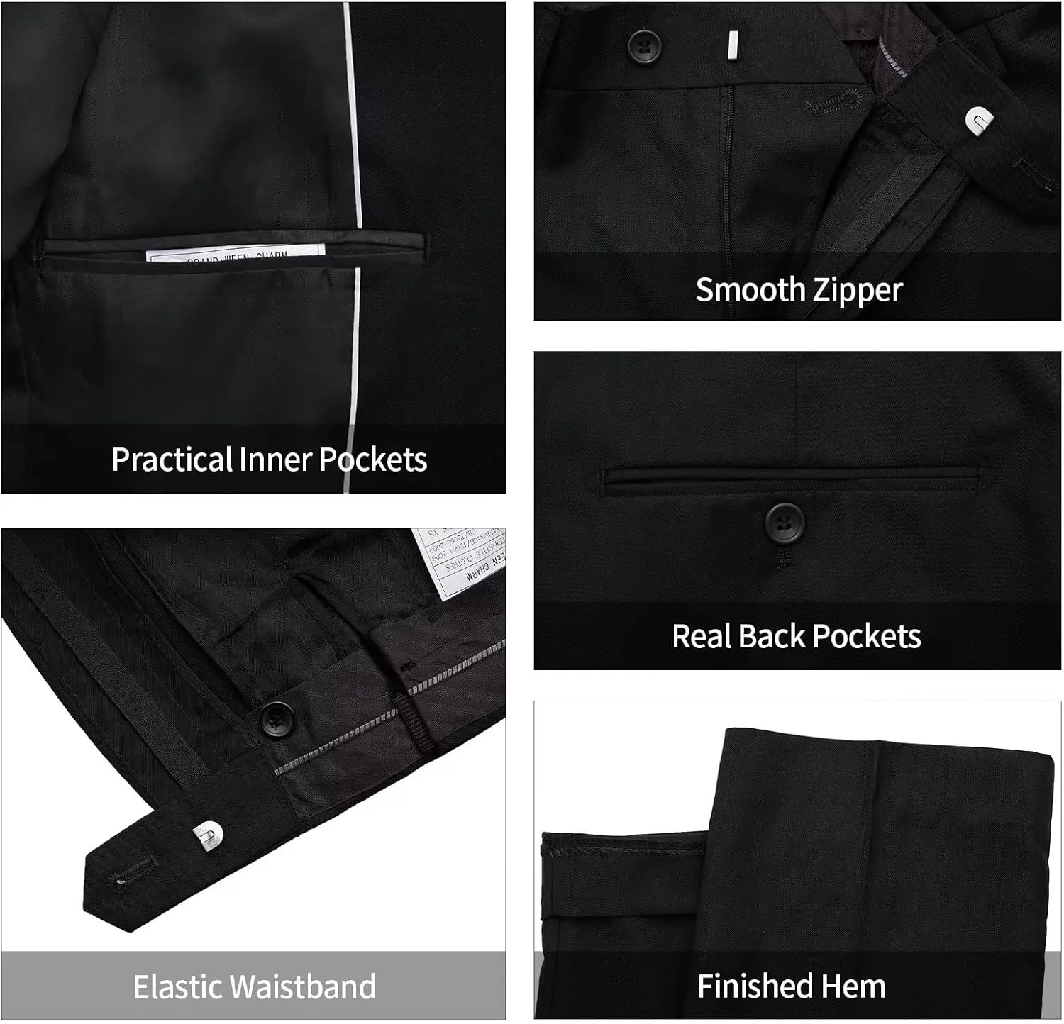WEEN CHARM Men's 3-Piece Slim Fit Suit Set-2-Button Blazer,Vest & Pants-Formal Wedding,Prom,Party & Business Tuxedo