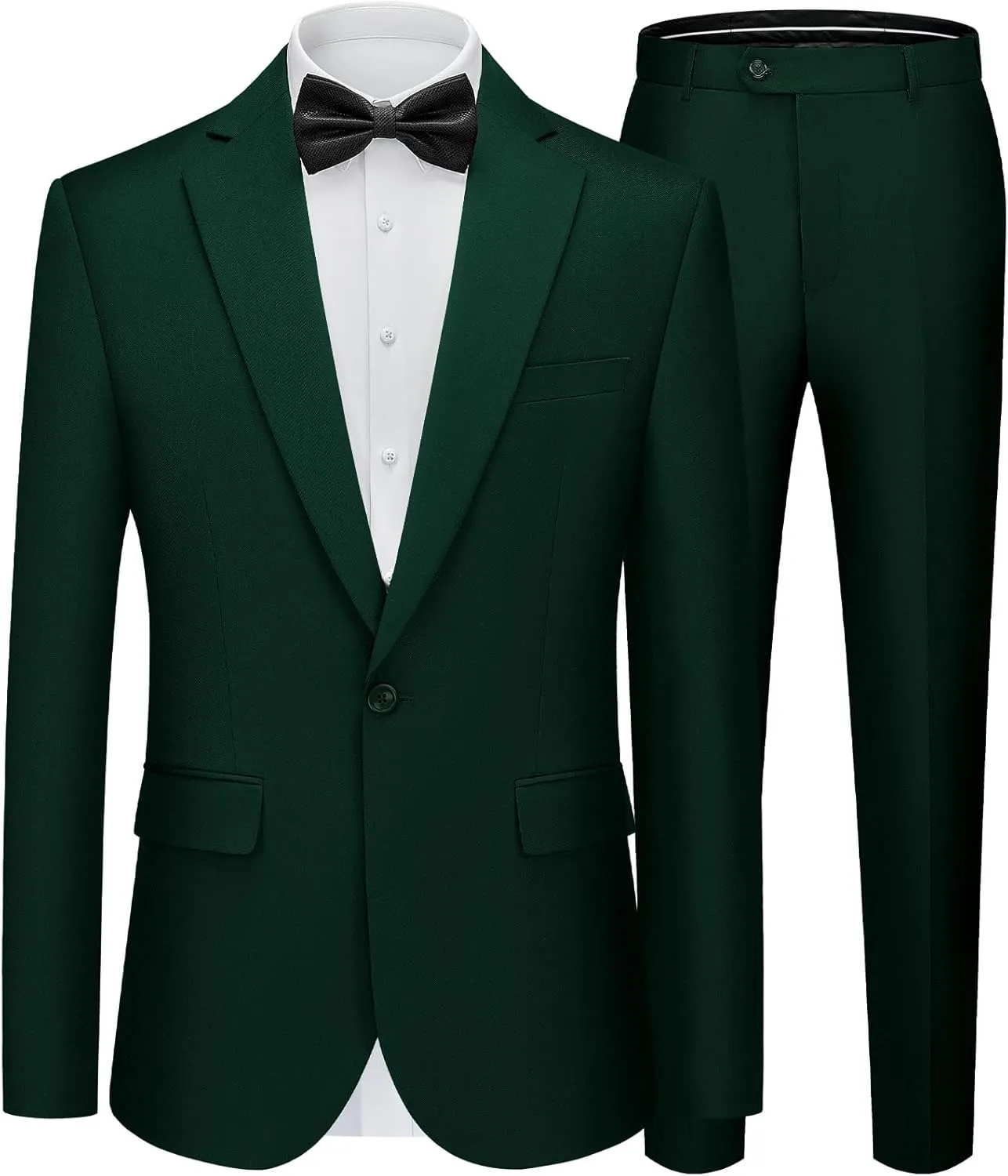 WEEN CHARM Men's Suits Slim Fit 2 Piece One Button Blazer Jacket Wedding Prom Tuxedo Pants Set