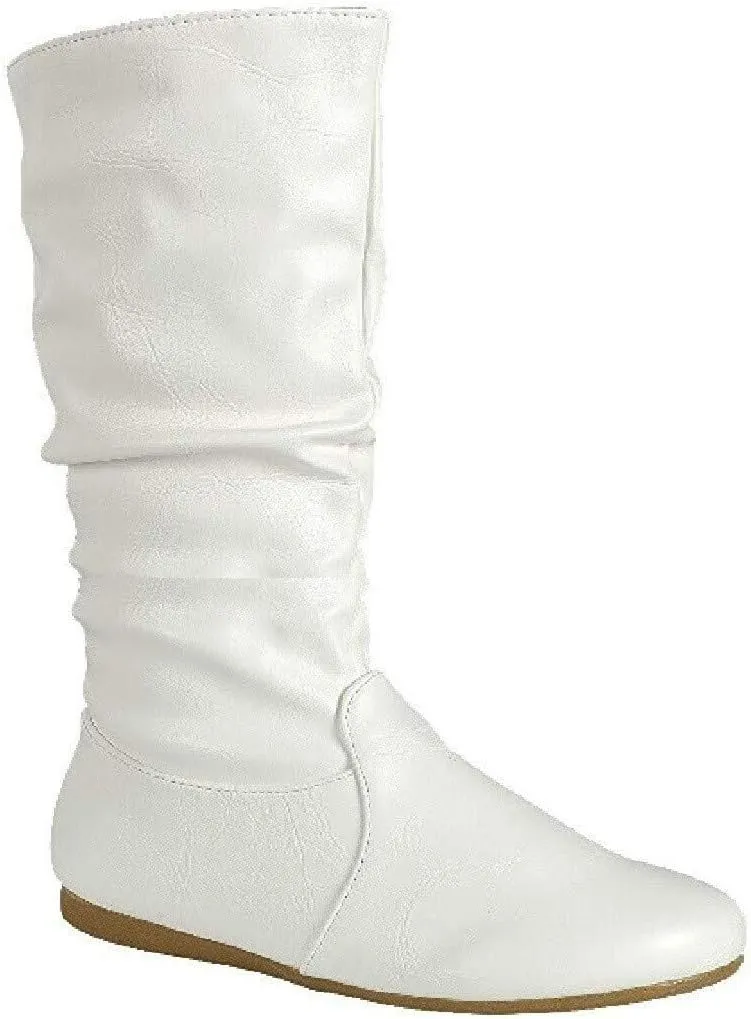 Wells Collection Womens Boots Soft Slouchy Flat to Low Heel Under Knee High