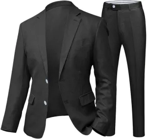 Wemaliyzd Mens Linen Suit Wedding 2 Piece Slim Fit Summer Blazer Coat Pants