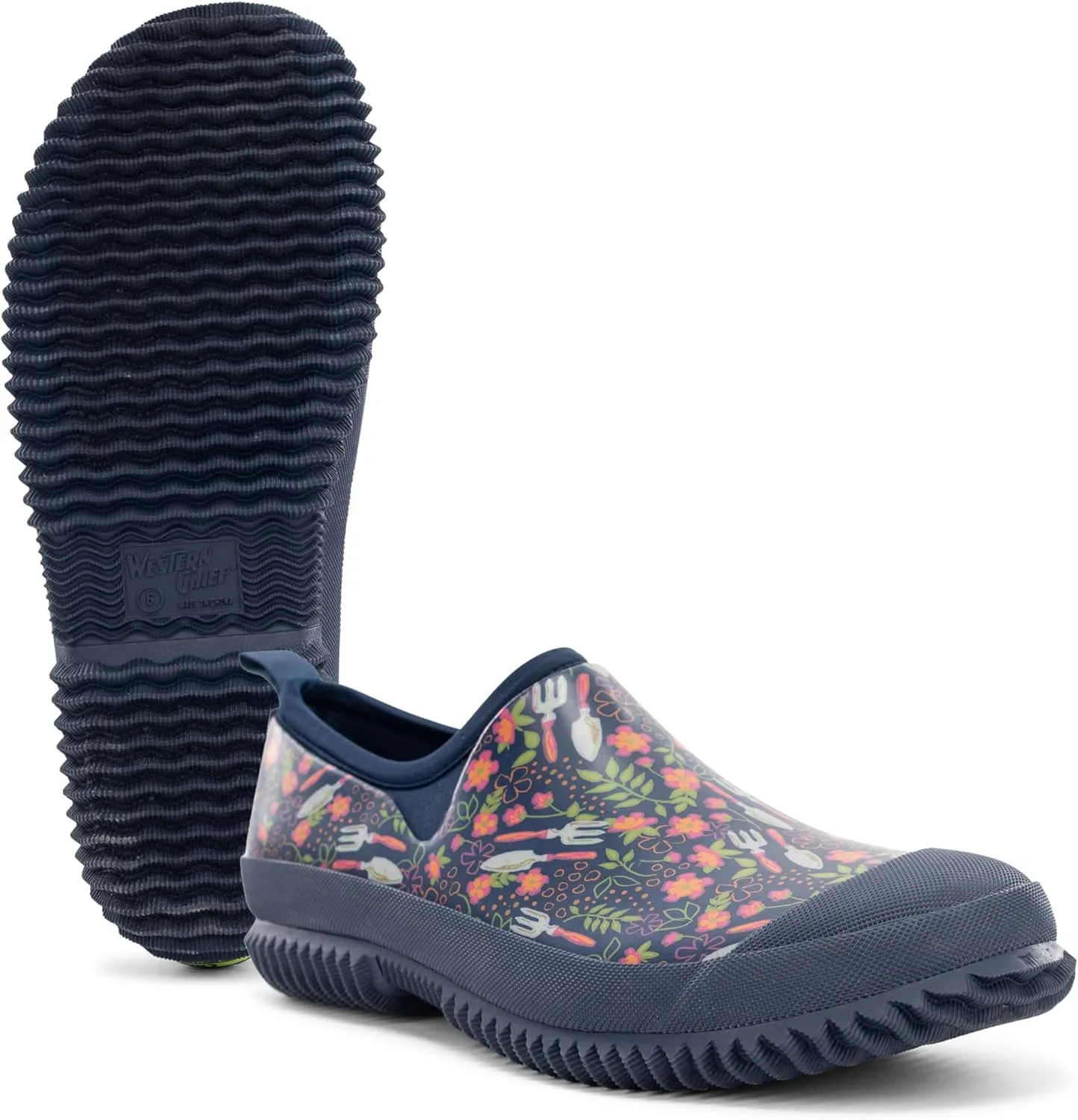 Western Chief Womens Neoprene Slip On Shoes Waterproof Rubber, Insulated Lining, Self Cleaning Outsole, Comfortable Memory Foam Insole, Easy Pull On Loops