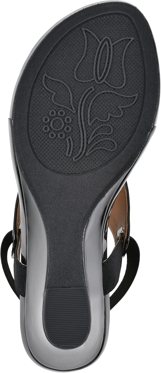 WHITE MOUNTAIN Women's All Dres Triangle Thong Sling-Back Wedge Sandal