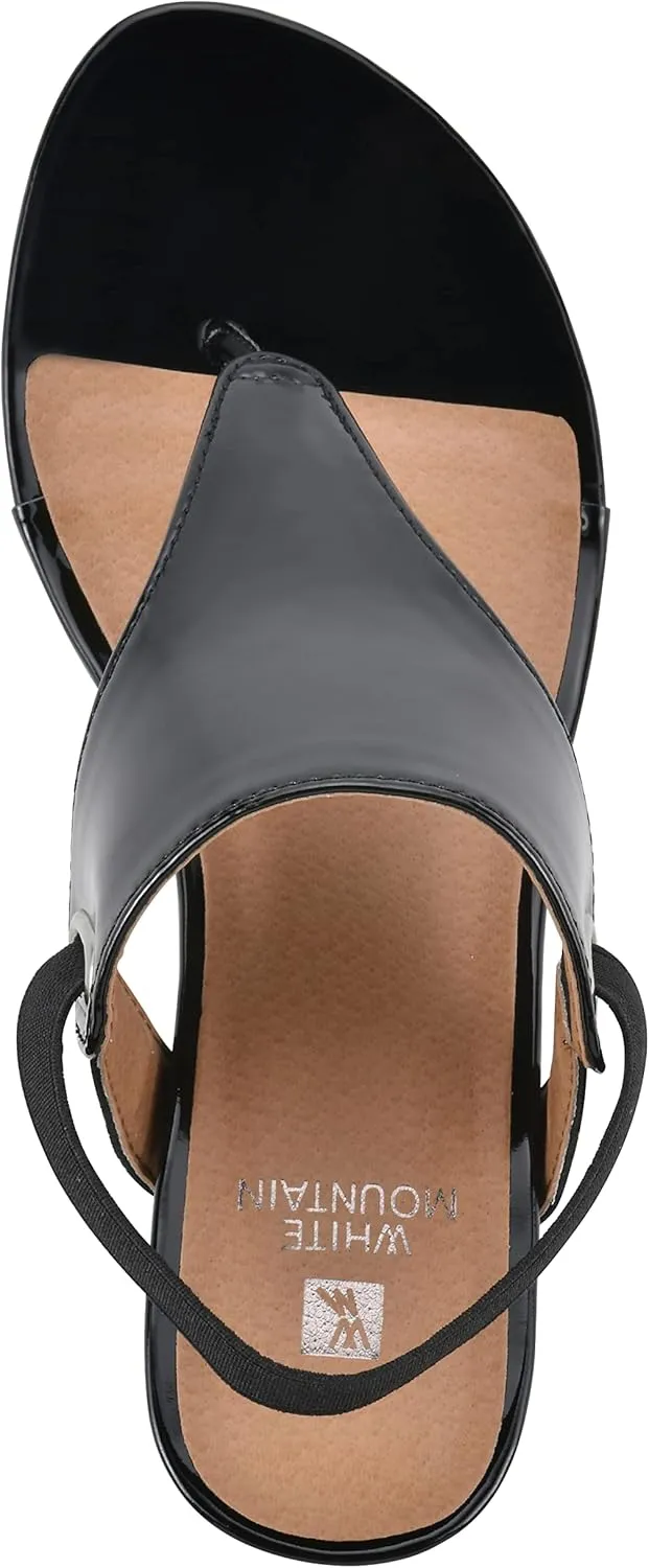WHITE MOUNTAIN Women's All Dres Triangle Thong Sling-Back Wedge Sandal