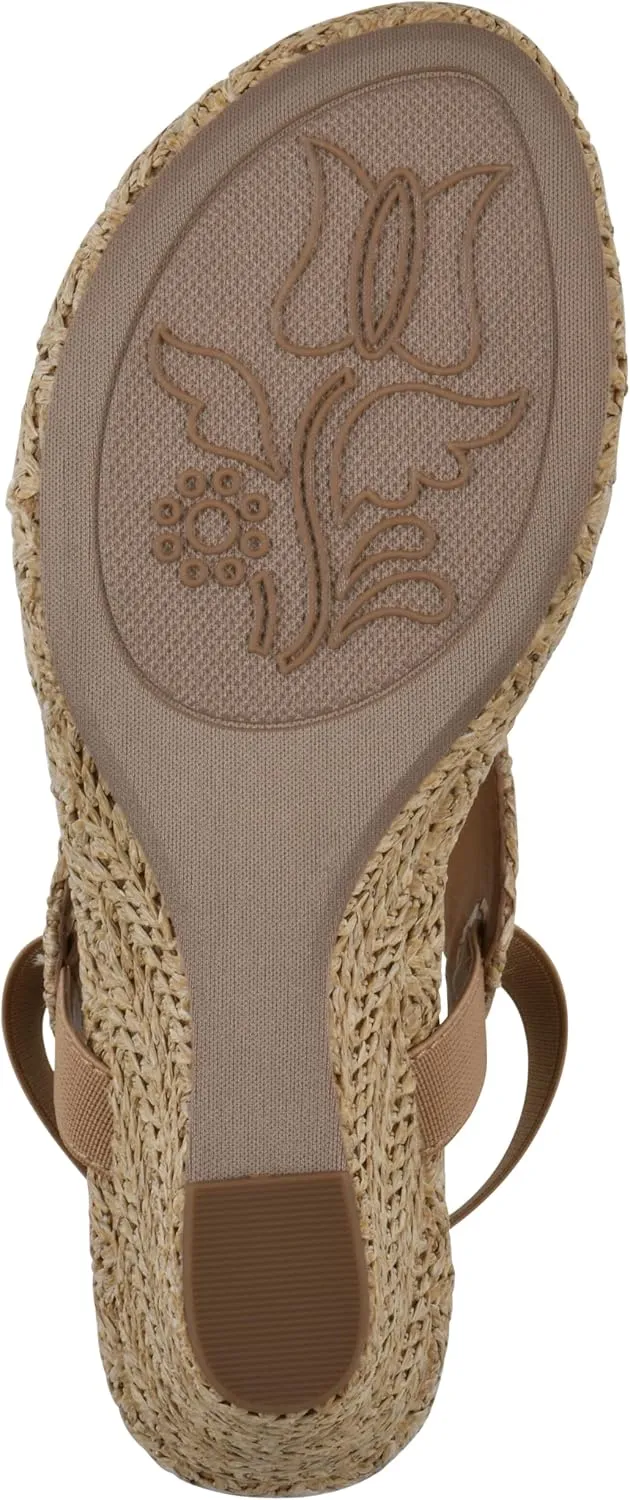 WHITE MOUNTAIN Women's All Dres Triangle Thong Sling-Back Wedge Sandal