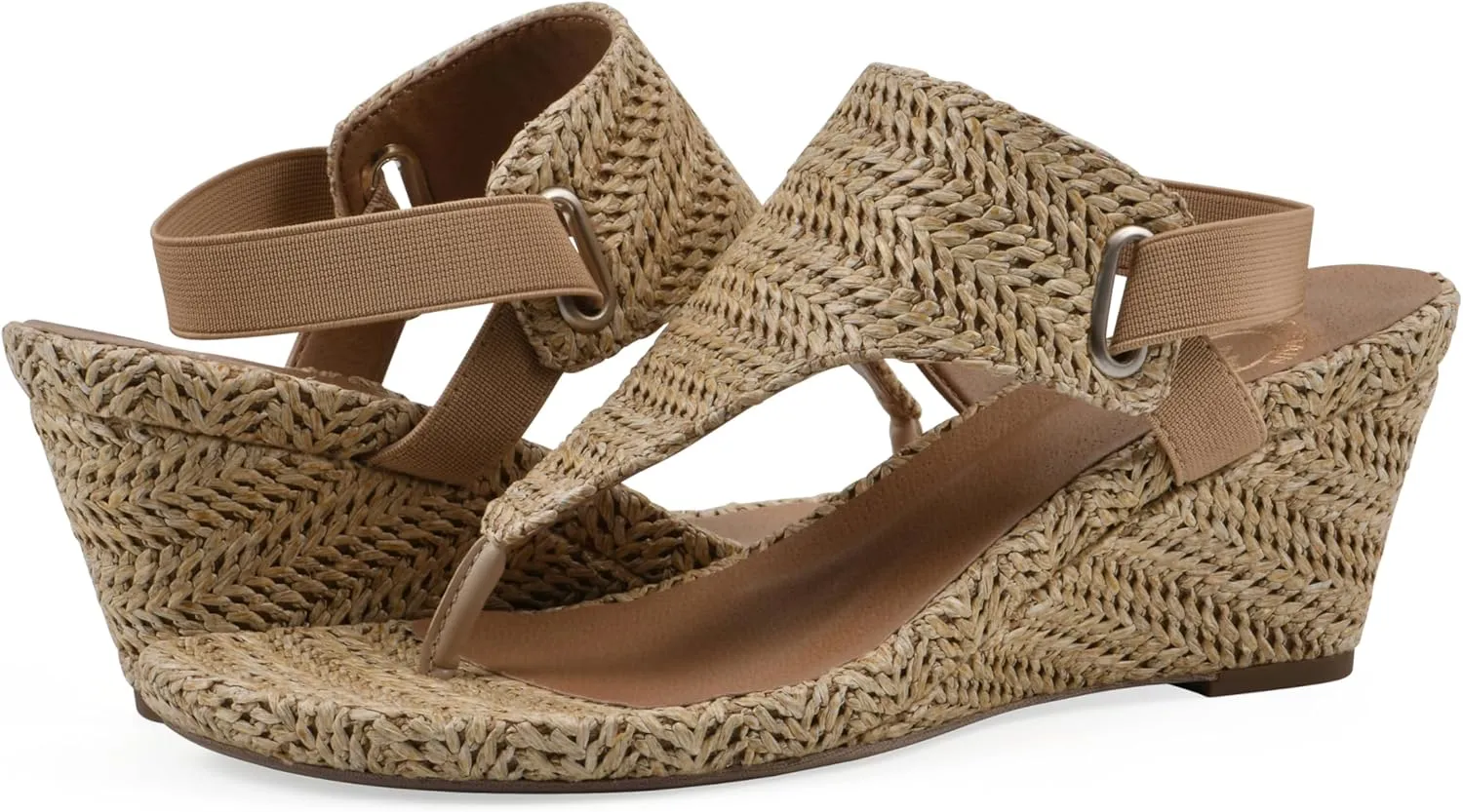 WHITE MOUNTAIN Women's All Dres Triangle Thong Sling-Back Wedge Sandal