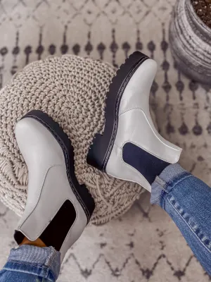 White Slip On Bootie