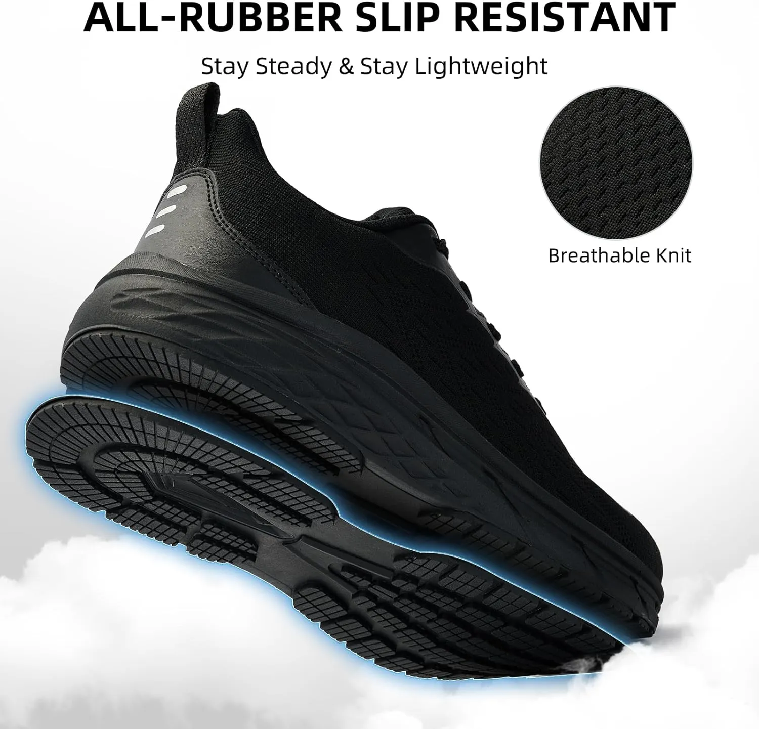 Wide Toe Box Shoes for Men - Wide Width Walking Shoes Comfortable Athletic Running Tennis Jogging Workout Gym Sneakers for Swelling Bunion Plantar Fasciitis Feet Non-Slip Rubber Sole