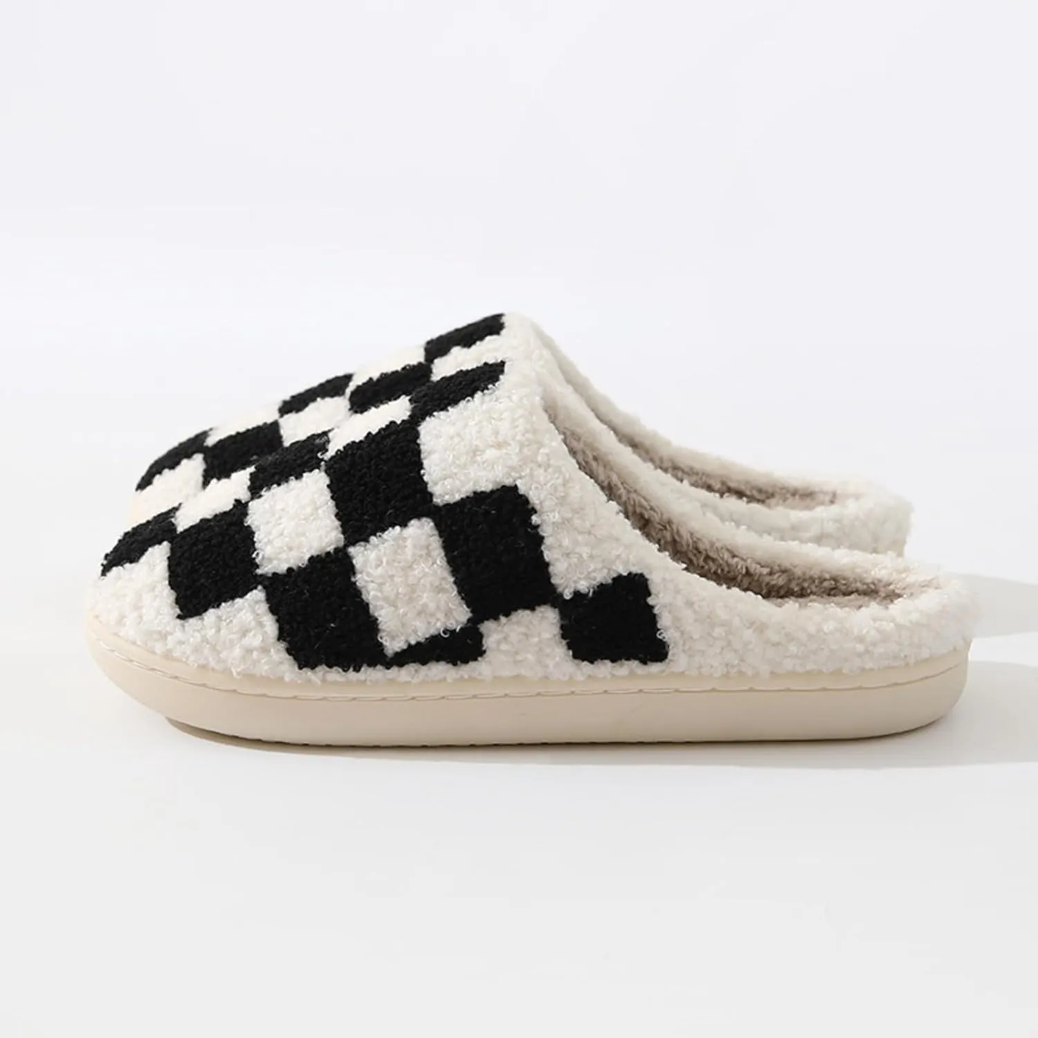 Winter Indoor Plush Slippers Warm Soft Cotton Slippers Gingham Cotton Slippers for Men's & Women's
