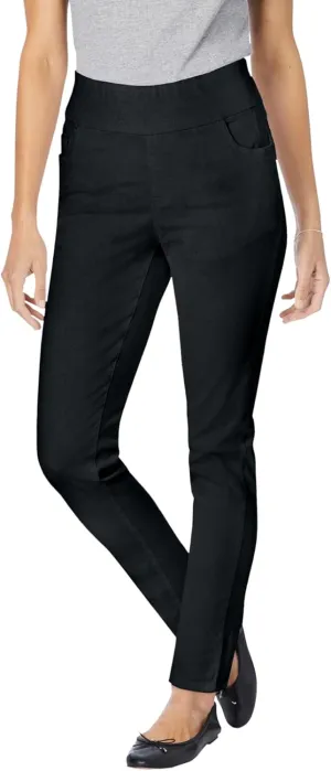 Woman Within Plus Size Flex-Fit Pull-On Slim-Leg Denim Jean
