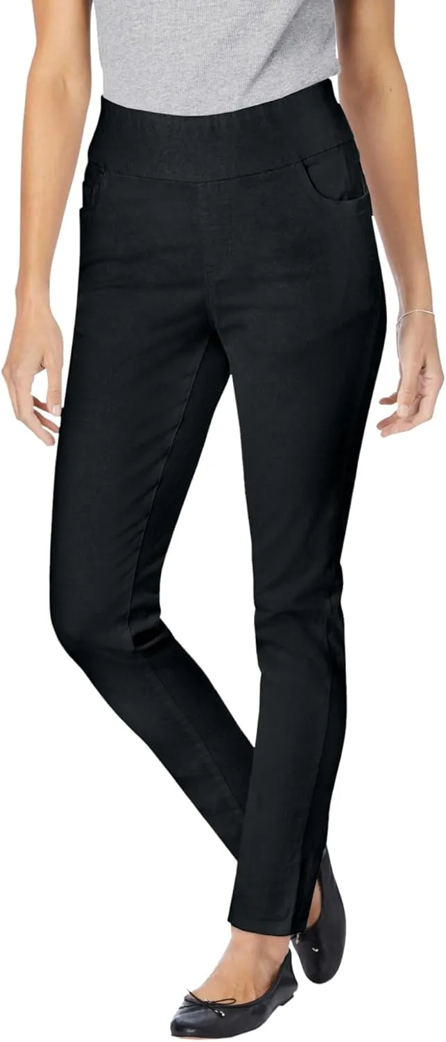 Woman Within Plus Size Flex-Fit Pull-On Slim-Leg Denim Jean