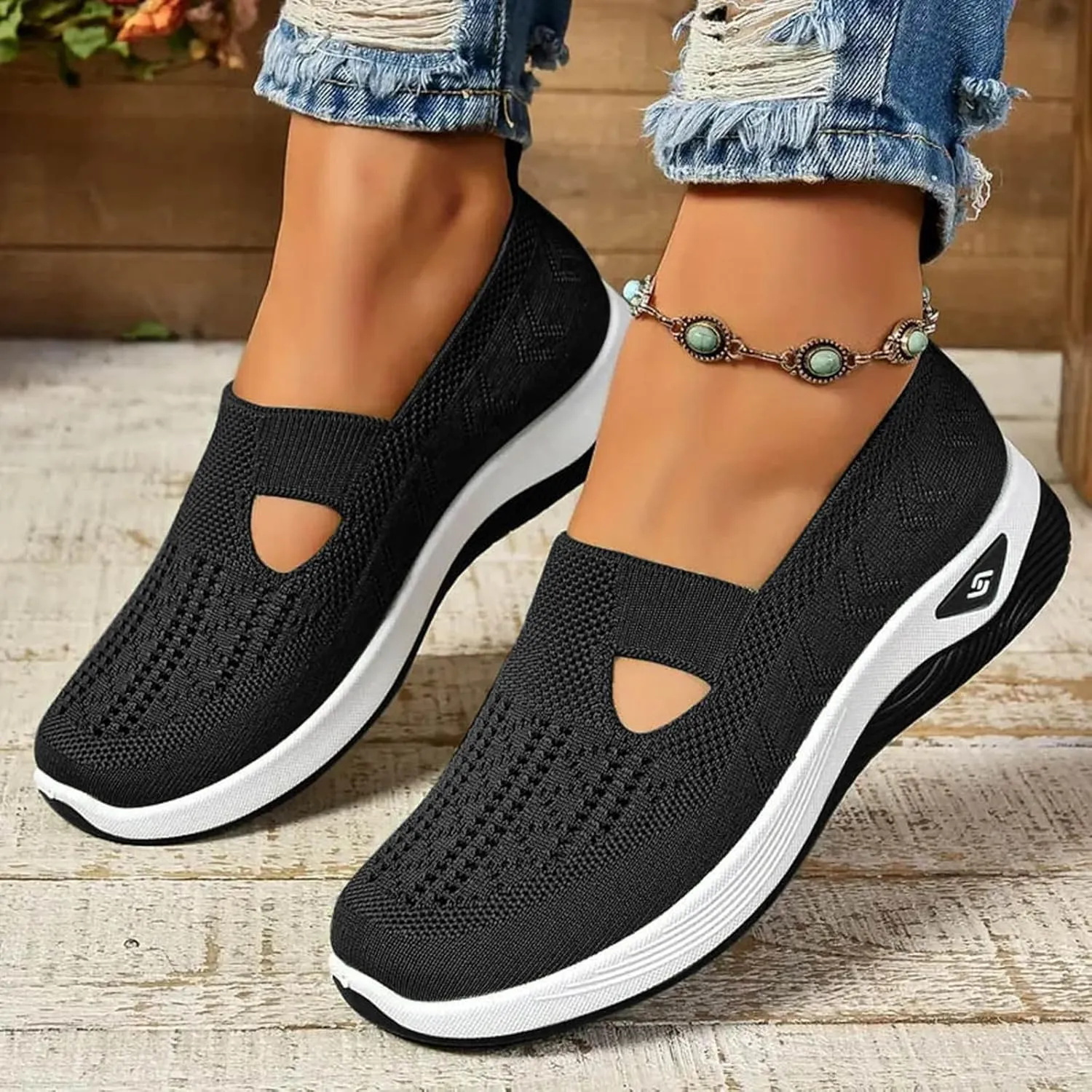 Women Comfy Orthopedic Walking Shoes, 2024 New Orthopedic Women's Breathable Slip On Arch Support Non-Slip Sneakers
