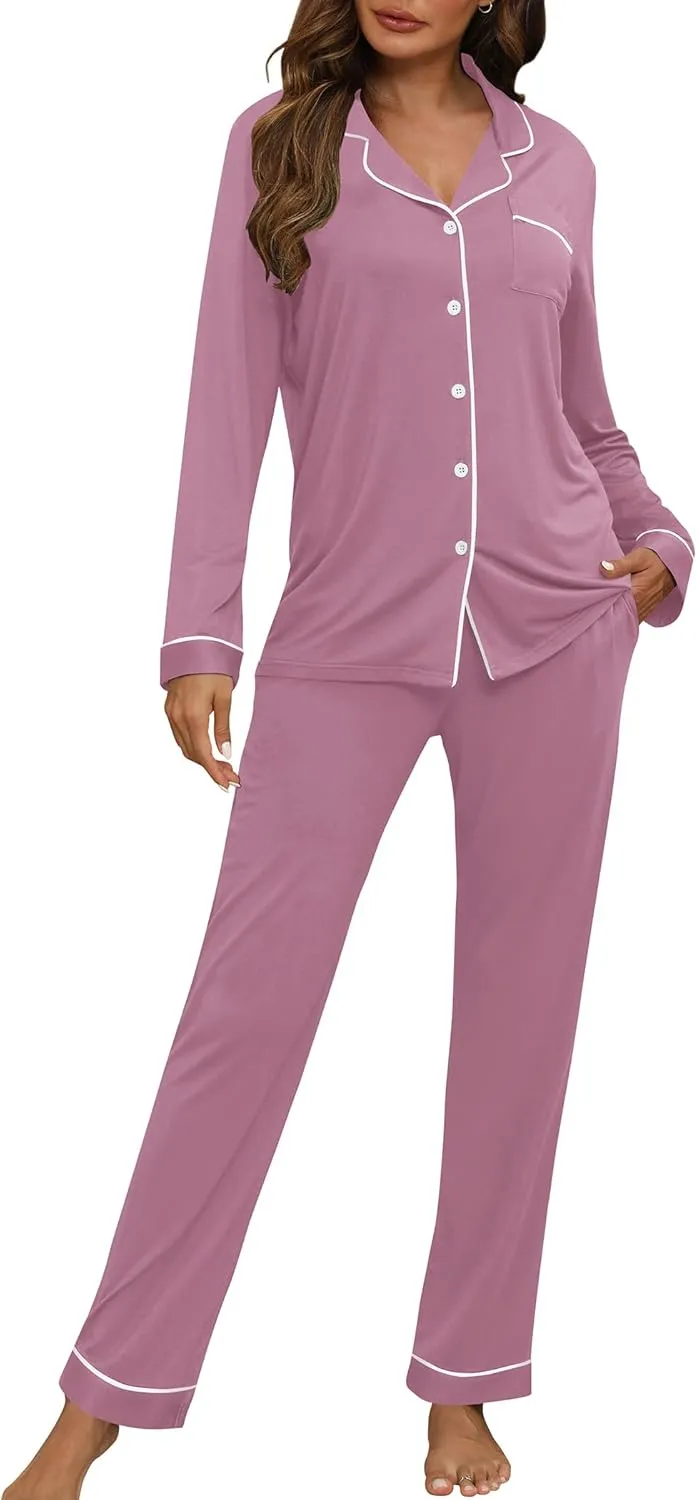 Women Pajama Set Long Sleeve Sleepwear Fashion Night Wear