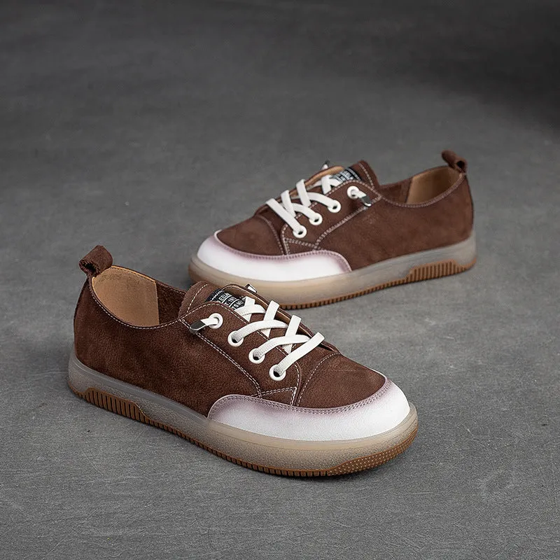 Women Retro Soft Leather Flat Casual Shoes