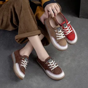 Women Retro Soft Leather Flat Casual Shoes