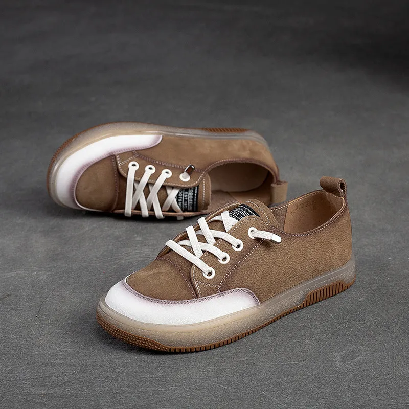 Women Retro Soft Leather Flat Casual Shoes
