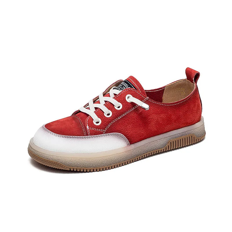 Women Retro Soft Leather Flat Casual Shoes