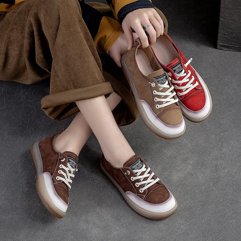 Women Retro Soft Leather Flat Casual Shoes