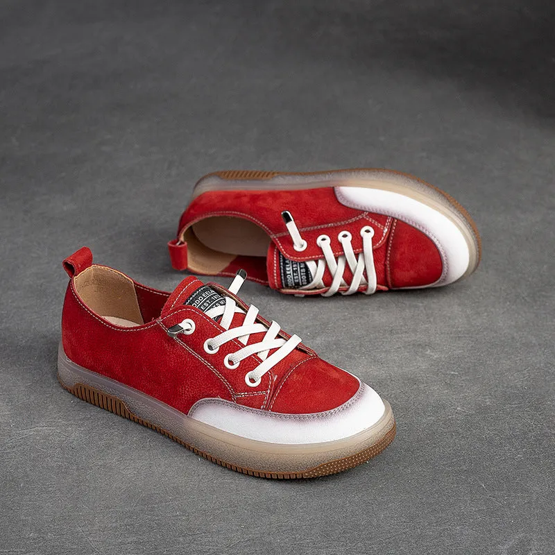 Women Retro Soft Leather Flat Casual Shoes