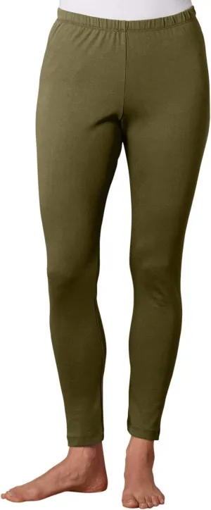 Women's 100% Organic Pima Cotton Leggings Pants - Ankle Length - 26" Inseam